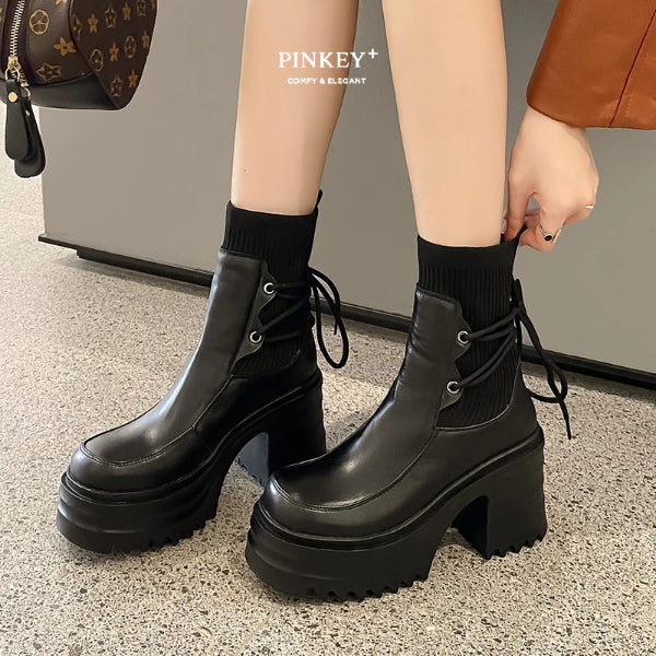 PINKEY P104 Sepatu Boots Karet — Hak 9cm