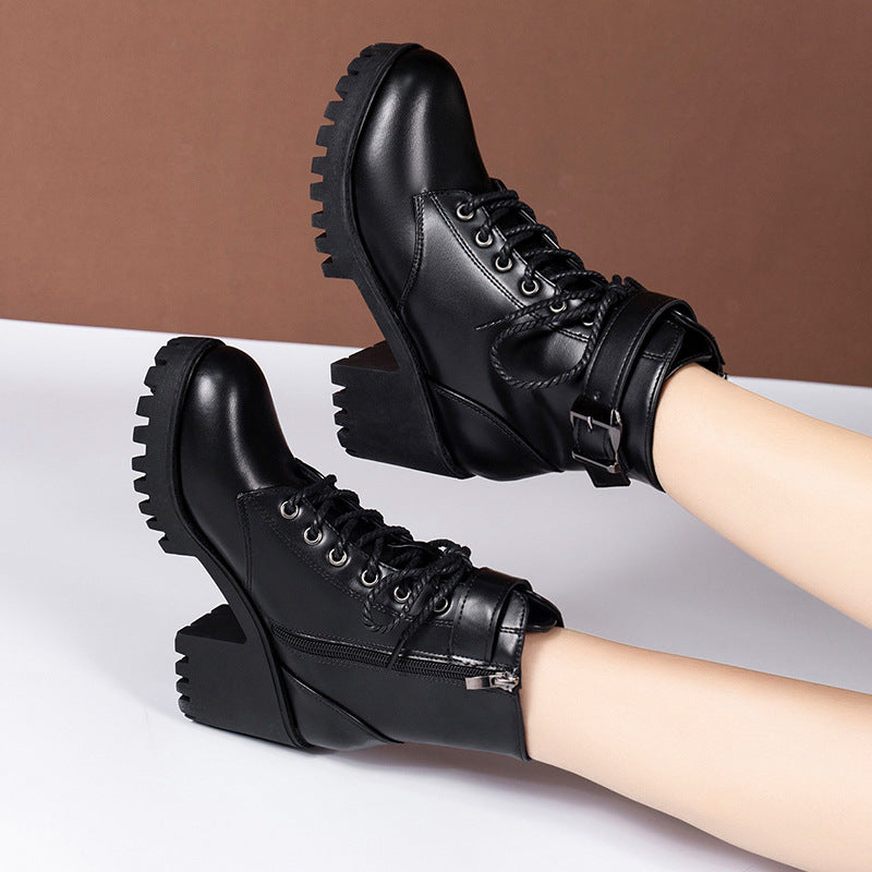 PINKEY P293 Boots Wanita Heels – Hitam Premium