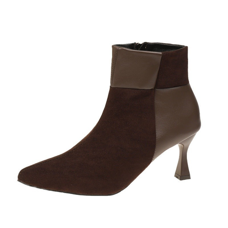 PINKEY P368 Boots Wanita Heels – Hitam Coklat Elegant
