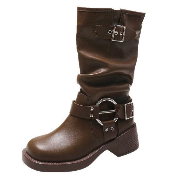 PINKEY P427 Mid Calf Boots — Heels 5cm