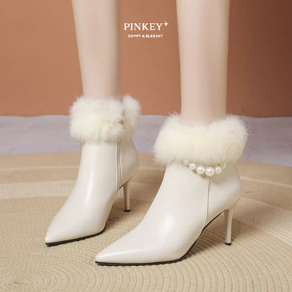 PINKEY P420 Ankle Boot Bulu Mutiara — Hak 8cm