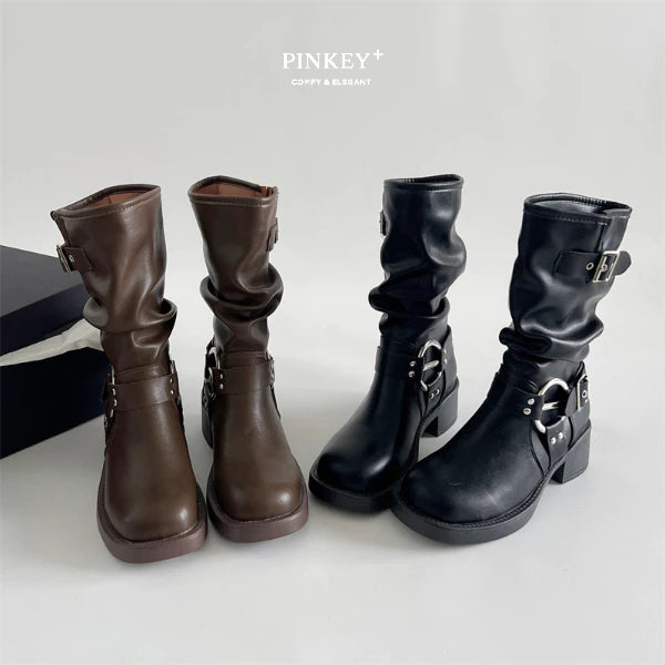 PINKEY P427 Mid Calf Boots — Heels 5cm