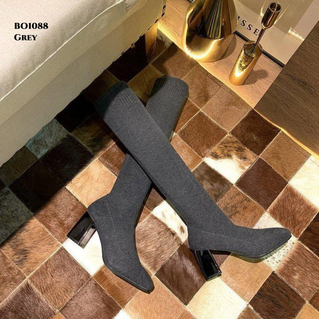 PINKEY P051 Long Boots Wanita Flat – Korea Style