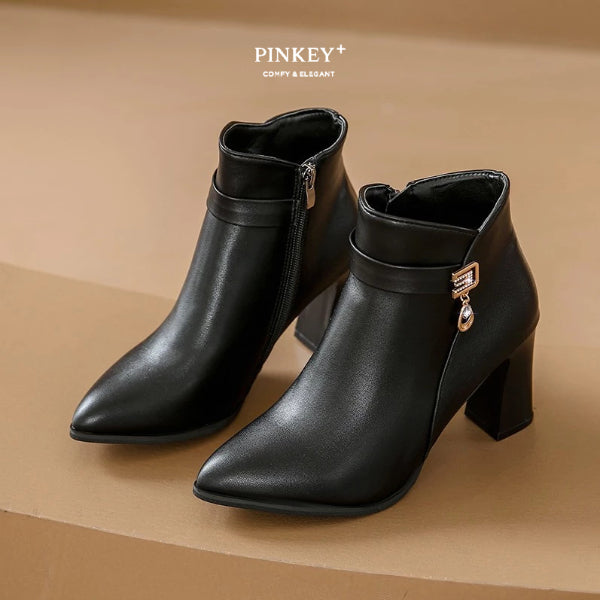 PINKEY P378 Ankle Boot — Block Heel 8cm