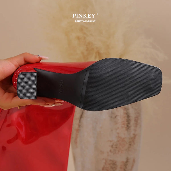 PINKEY P415 Long Boots Wanita Glossy — Hak 8cm