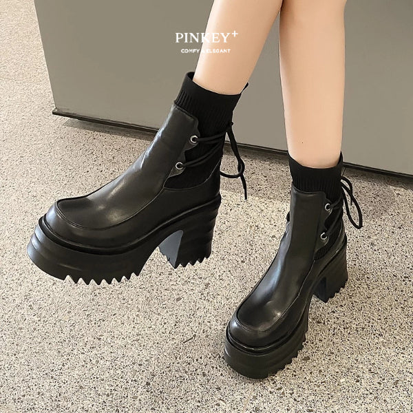 PINKEY P104 Sepatu Boots Karet — Hak 9cm