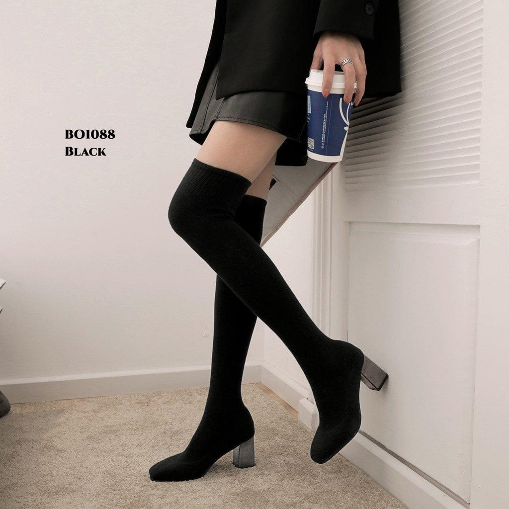 PINKEY P051 Long Boots Wanita Flat – Korea Style