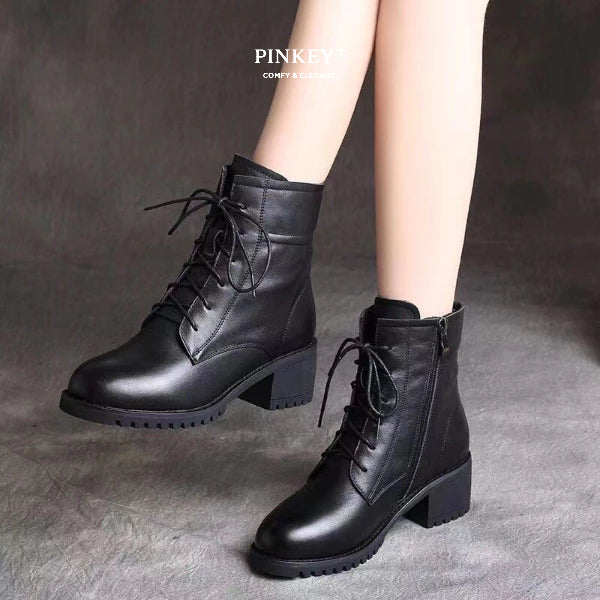 PINKEY P416 Sepatu Boots Hitam — Hak 5cm
