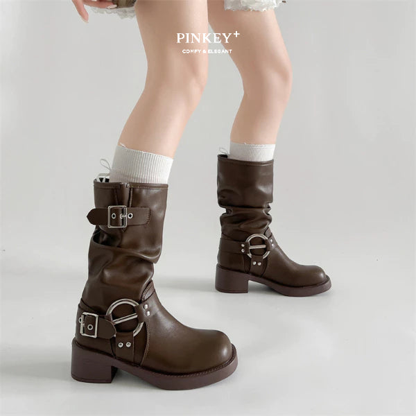 PINKEY P427 Mid Calf Boots — Heels 5cm