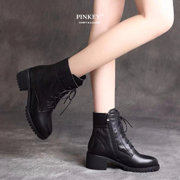 PINKEY P416 Sepatu Boots Hitam — Hak 5cm