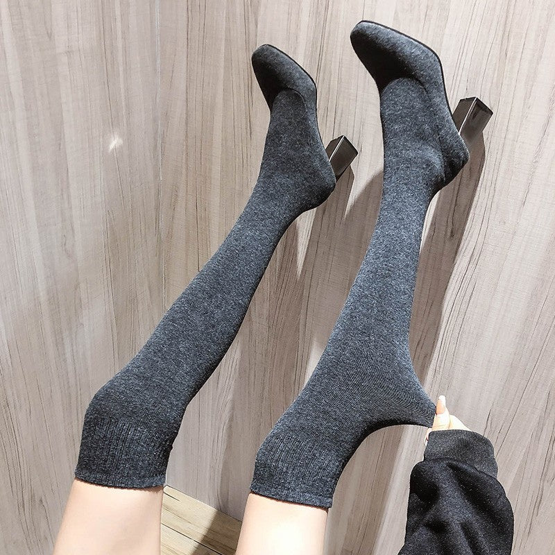 PINKEY P051 Long Boots Wanita Flat – Korea Style