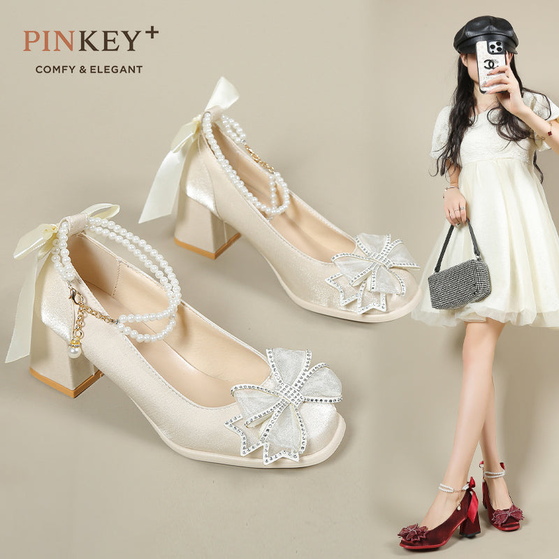 PINKEY P323 Heels Marry Jane — Block Heel 6cm