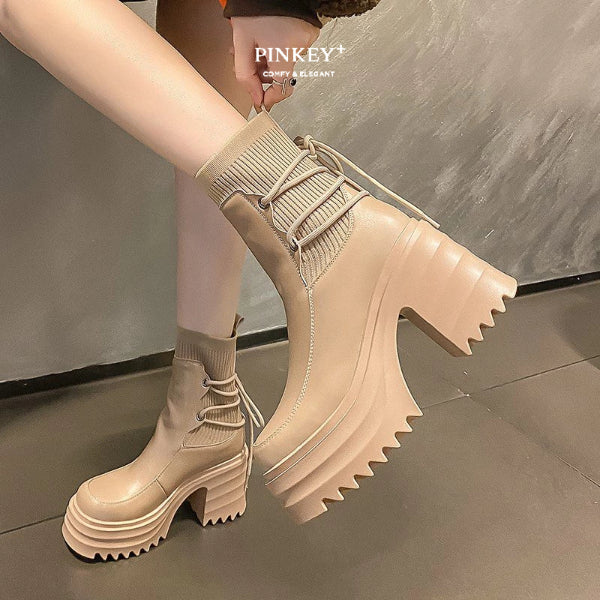 PINKEY P104 Sepatu Boots Karet — Hak 9cm