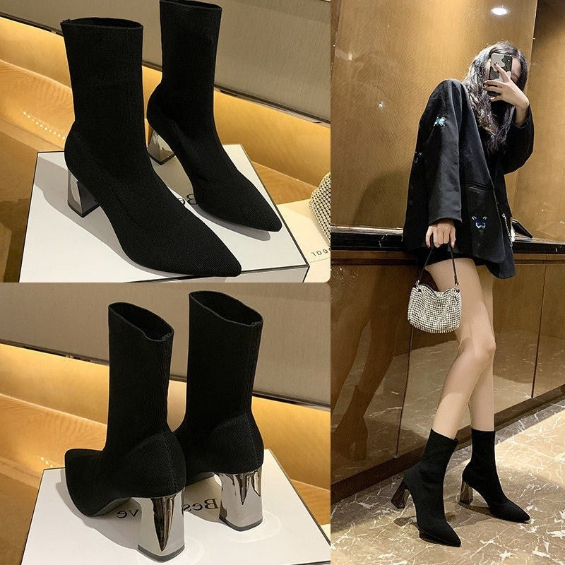 PINKEY P025 Boots Heels Wanita Korea – Elegant Basic