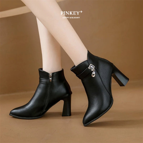 PINKEY P378 Ankle Boot — Block Heel 8cm