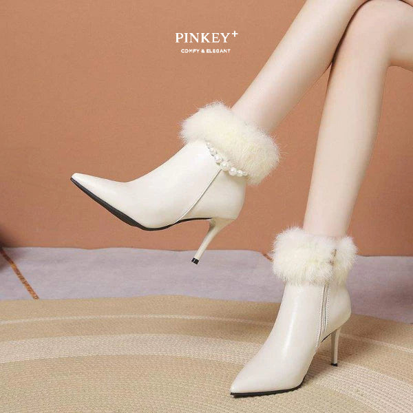 PINKEY P420 Ankle Boot Bulu Mutiara — Hak 8cm