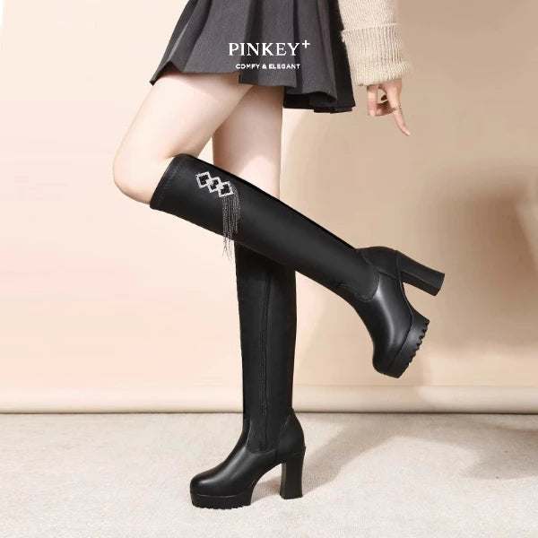 PINKEY P364 Boots winter overknee  — Hak 10cm