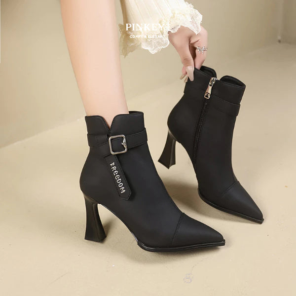 PINKEY P408 Ankle Boots Gesper — Block Heel 8cm