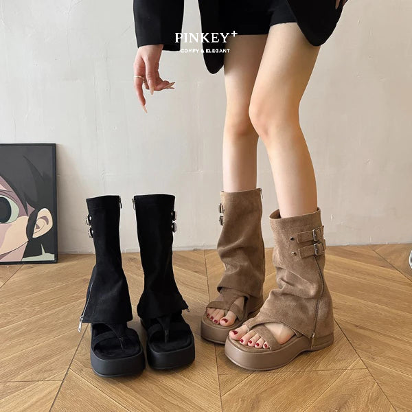 PINKEY P395 Sandal Boots Wanita — Hak 5cm