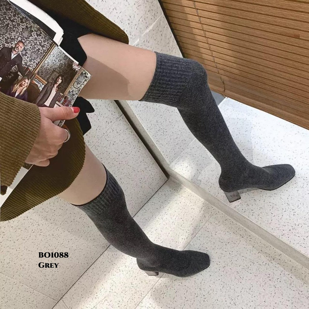 PINKEY P051 Long Boots Wanita Flat – Korea Style