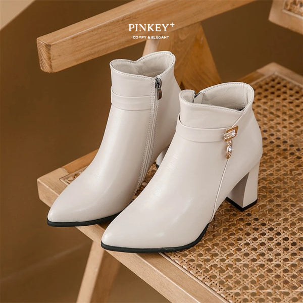 PINKEY P378 Ankle Boot — Block Heel 8cm
