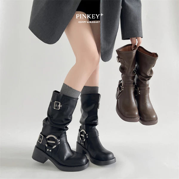 PINKEY P427 Mid Calf Boots — Heels 5cm