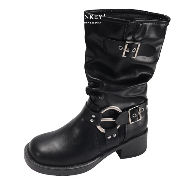 PINKEY P427 Mid Calf Boots — Heels 5cm