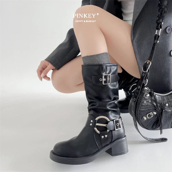 PINKEY P427 Mid Calf Boots — Heels 5cm