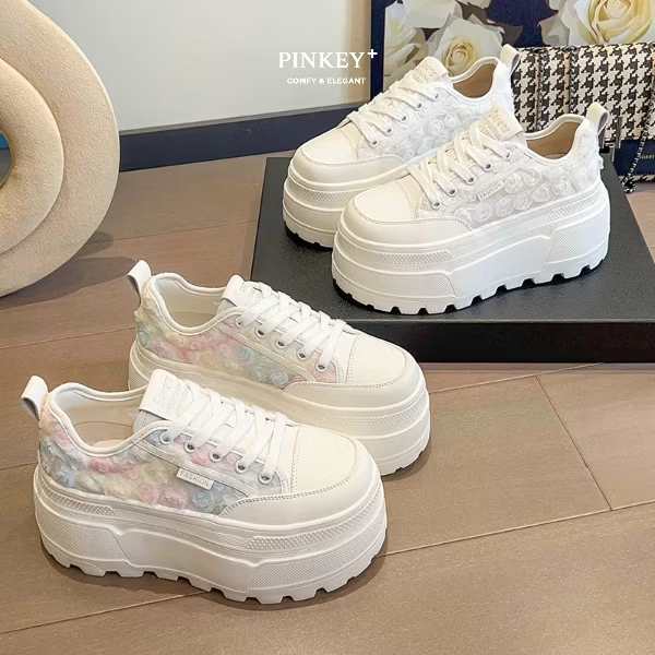 PINKEY P418 Platform Heels Wanita – Lolita Renda Pita Pastel