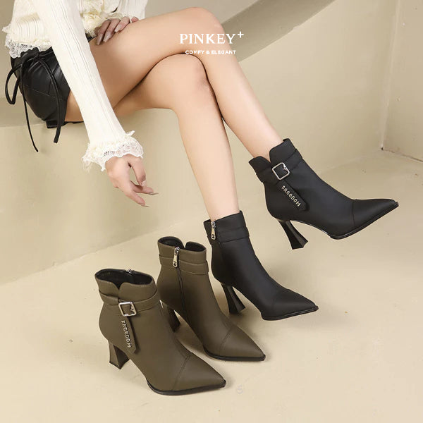 PINKEY P408 Ankle Boots Gesper — Block Heel 8cm
