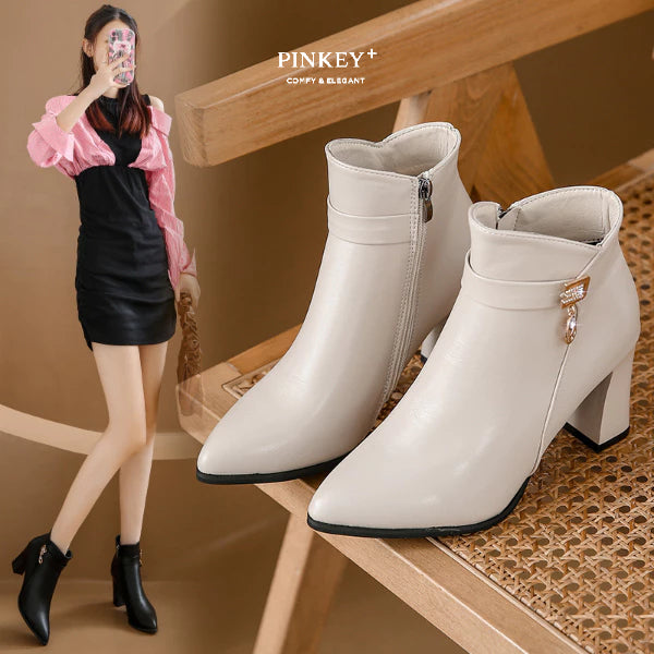 PINKEY P378 Ankle Boot — Block Heel 8cm