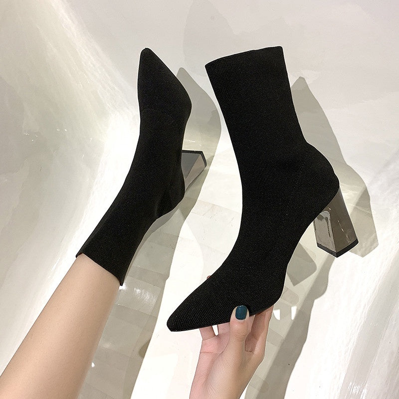 PINKEY P025 Boots Heels Wanita Korea – Elegant Basic