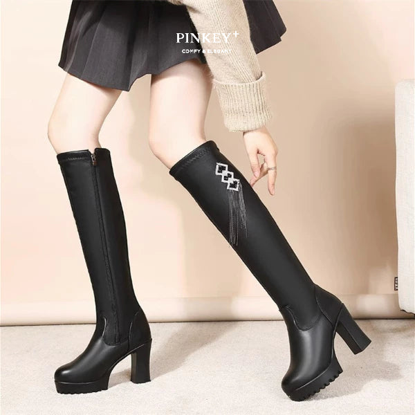 PINKEY P364 Boots winter overknee  — Hak 10cm