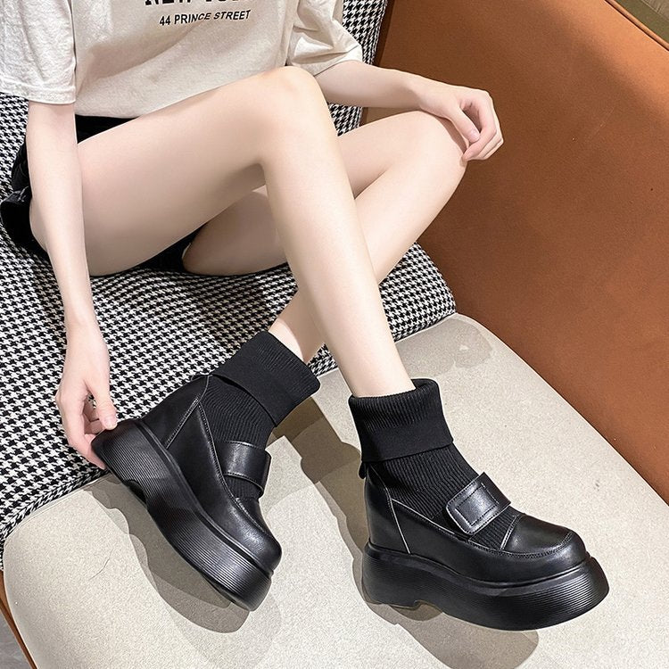 PINKEY P210 Sneakers Boots Wanita – High Top Platform Hitam