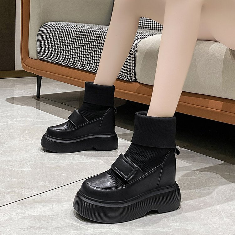 PINKEY P210 Sneakers Boots Wanita – High Top Platform Hitam