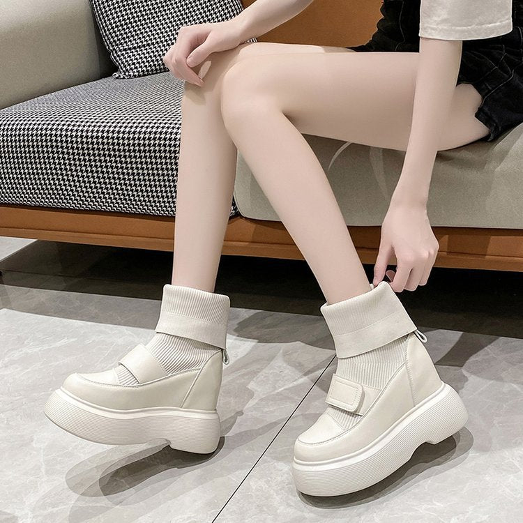 PINKEY P210 Sneakers Boots Wanita – High Top Platform Hitam