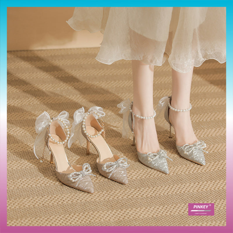 PINKEY P306 Heels Pesta Wanita – Ankle Strap Glitter