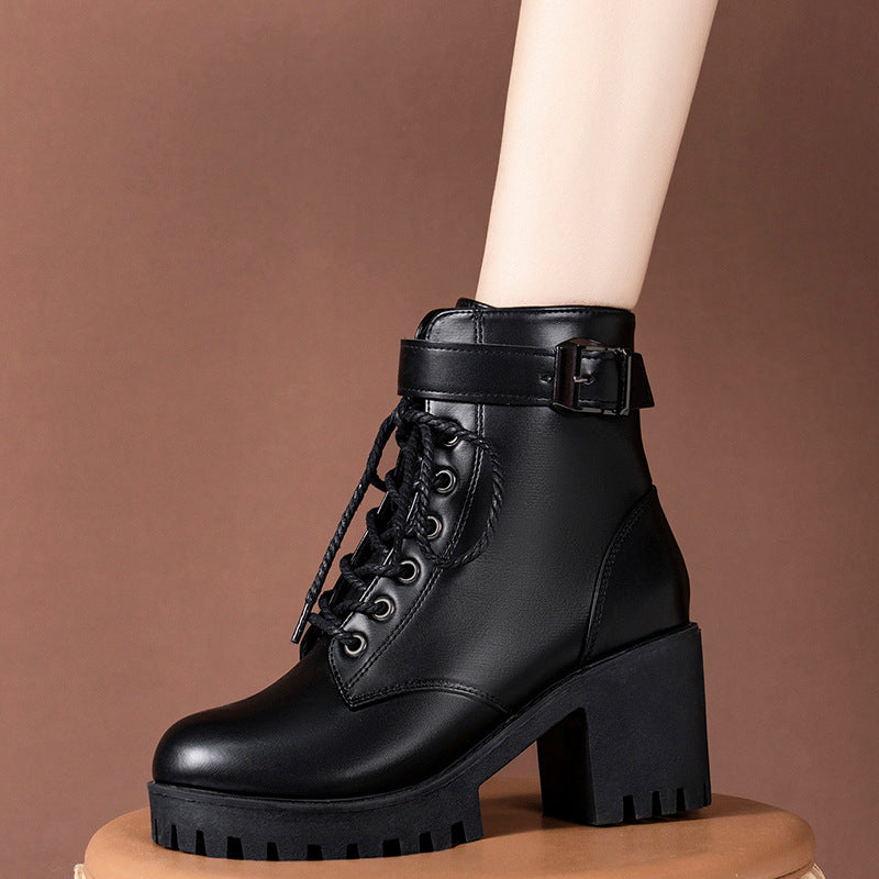 PINKEY P293 Boots Wanita Heels – Hitam Premium