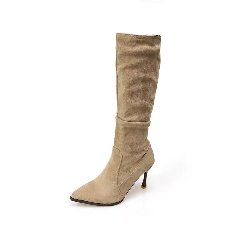 PINKEY P129 Long Boot Suede — Hak 6cm