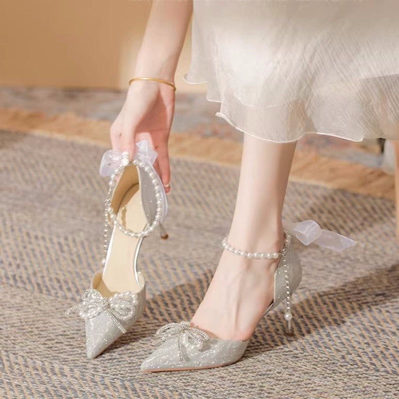 PINKEY P306 Heels Pesta Wanita – Ankle Strap Glitter