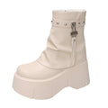 PINKEY P337 Boots Martin Wanita – Kulit Sintetis Hak Tebal