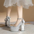 PINKEY P371 Mary Jane Heels Wanita – Ankle Strap Putih Elegant