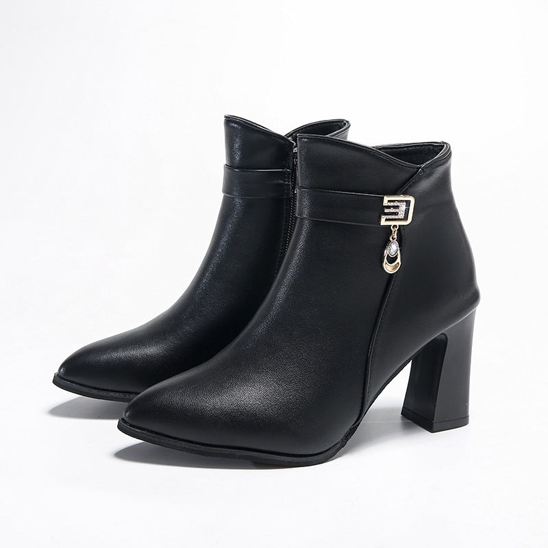 PINKEY P378 Ankle Boot — Block Heel 8cm
