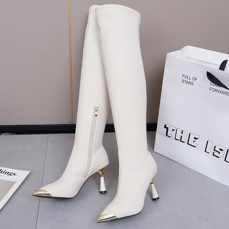 PINKEY P384 Knee High Boots Wanita Kulit – Long Boots Selutut Elegant