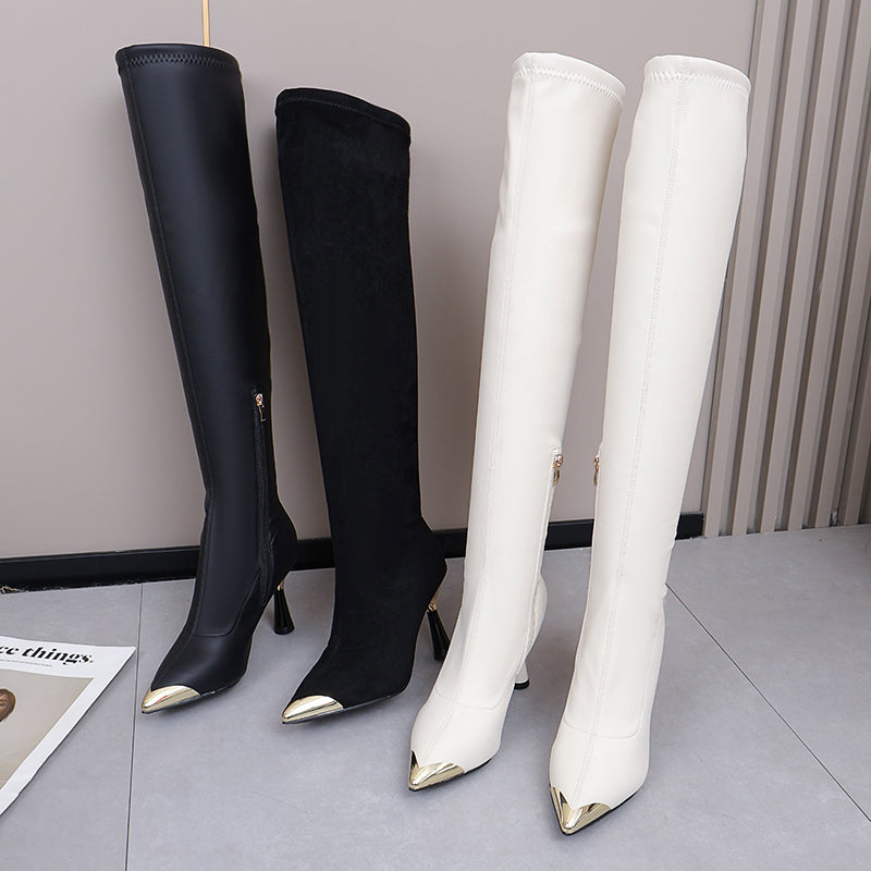 PINKEY P384 Knee High Boots Wanita Kulit – Long Boots Selutut Elegant