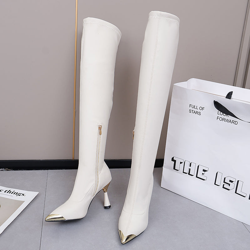 PINKEY P384 Knee High Boots Wanita Kulit – Long Boots Selutut Elegant