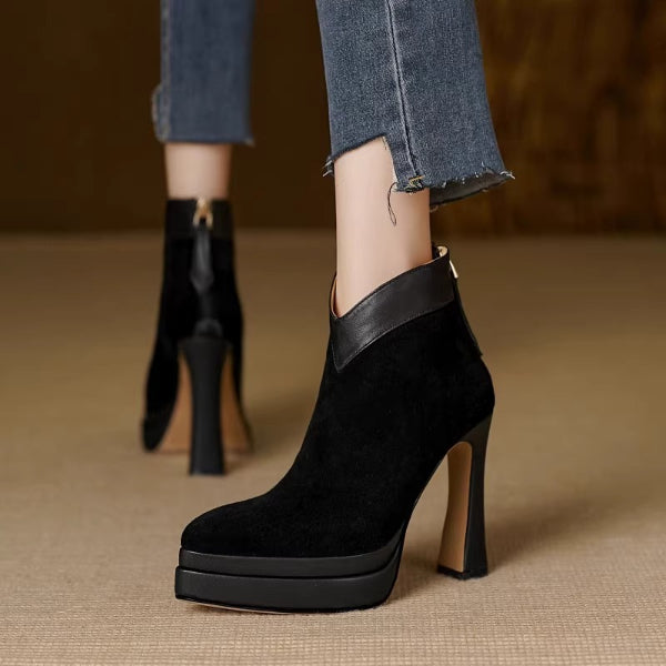 PINKEY P405 Ankle Boots Wanita – Platform Suede Korea Style