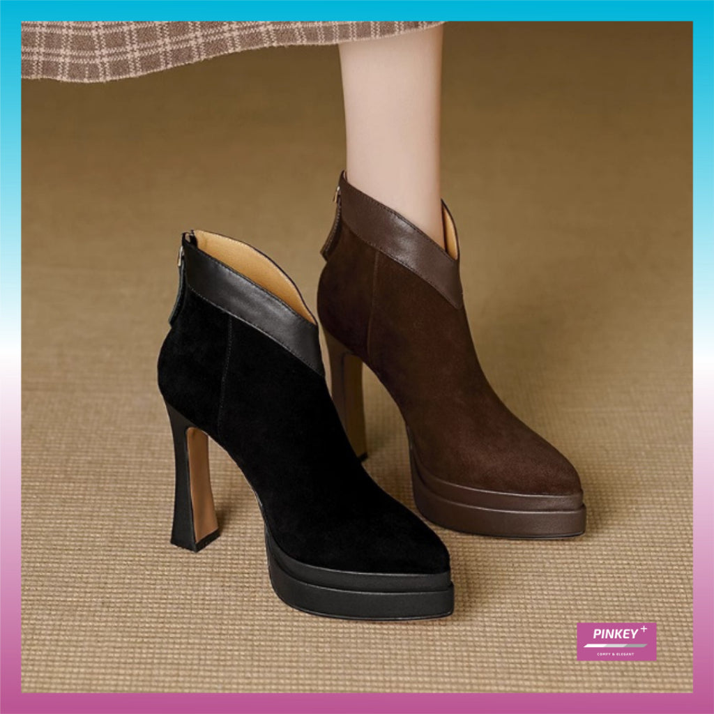 PINKEY P405 Ankle Boots Wanita – Platform Suede Korea Style
