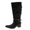 PINKEY P401 Knee High Boots Wanita – Studded Belt Western Style