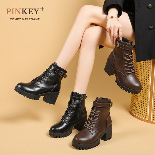 PINKEY P293 Boots Wanita Heels – Hitam Premium